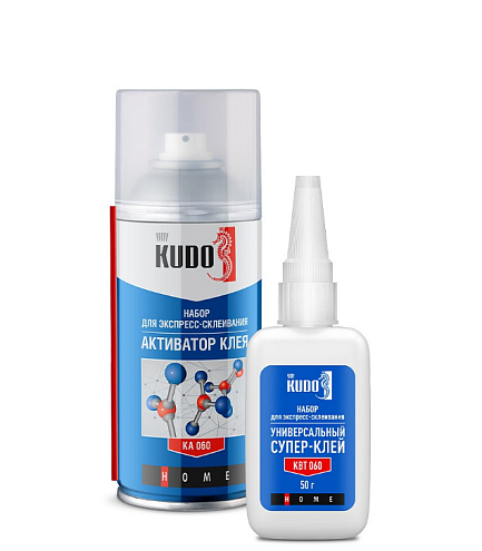 Набор для экспресс-склеивания KUDO HOME универсальный, двухкомпонентный, 210мл/50г: фотография 1