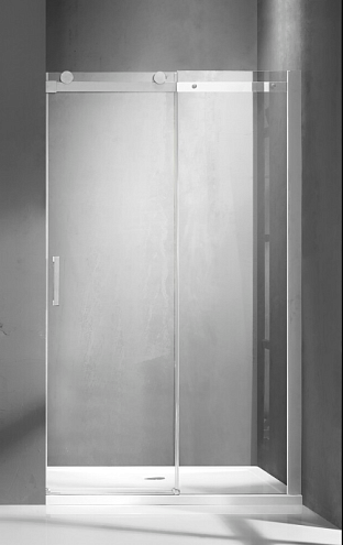 Душевое ограждение SANTREK AQUA Evo-DF-1300-C-Chrome 1300х1950 прямое стекло прозрачное 8мм, профиль Хром: фотография 1