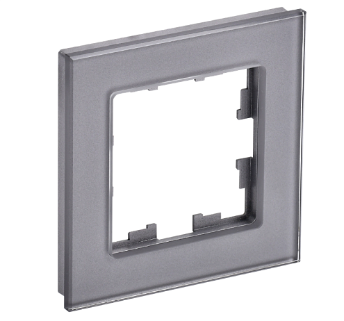 Рамка 1 -местная BRITE РУ-1-2-БрСе стекло серый IEK BR-M12-G-K03: фотография 1