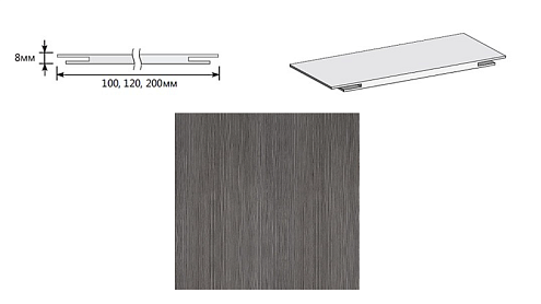 Добор &quot;Т&quot; ЭКО Grey Melinga МДФ 2070х100х8: фотография 1