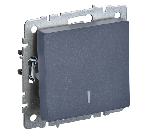 Выключатель 1-клавишный BRITE 10А ВС10-1-1-БрМ с индикацией механизм маренго IEK BR-V10-1-10-K35: фотография 1