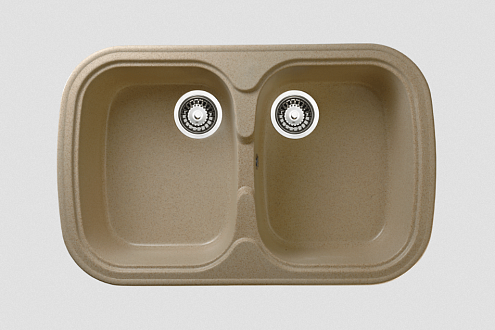 Мойка GRANICOM G-004 780х500 мм 2 чаши грей: фотография 1