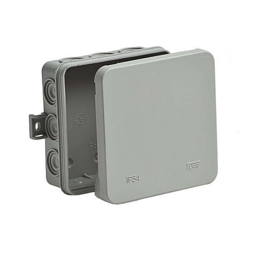 Коробка распределительная ОП 100х100х35мм 12 вводов IP54 сер. Ruvinil 67095: фотография 1