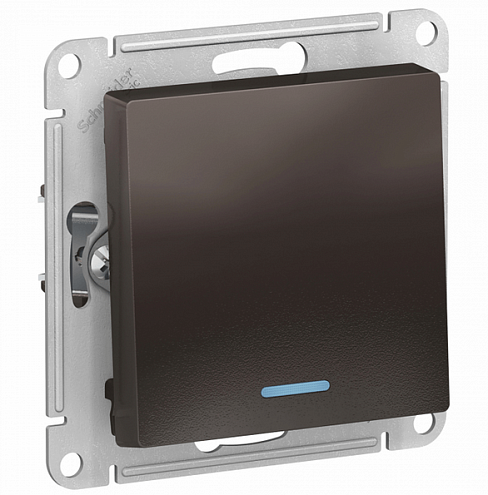 Механизм выключателя 1-кл. ATLAS DESIGN с подсветкой (сх.1а) 10АХ мокко SchE ATN000613: фотография 1