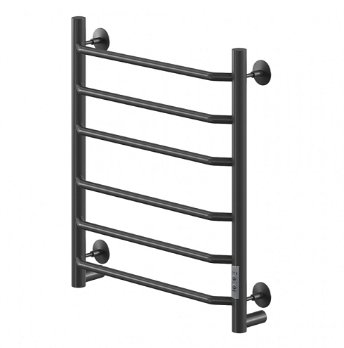 Полотенцесушитель Mixline Mira 60х50 таймер, 268 Вт, 6 перекладин, трапеция, электрический, черный: фотография 1