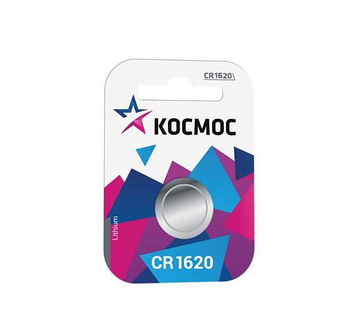 Элемент питания литиевый CR CR1620 1хBL (блист.1шт) Космос : фотография 1
