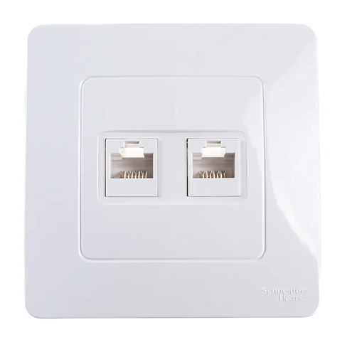 Розетка компьютерная 2-м СП Blanca RJ45 категория 5E белая SE BLNIS045451: фотография 1