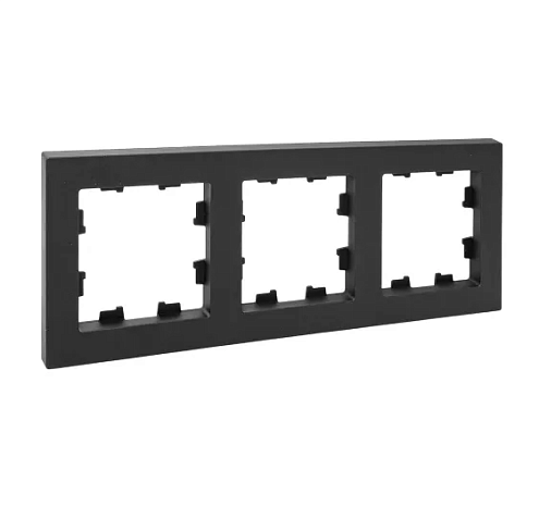 Рамка 3-местная Эпика пластик черный EKF UP1-FPB-03: фотография 1