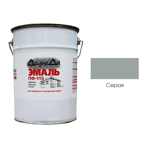 Эмаль ПФ-115 (ГОСТ 6465-76) «ДараДа», серая 6кг: фотография 1