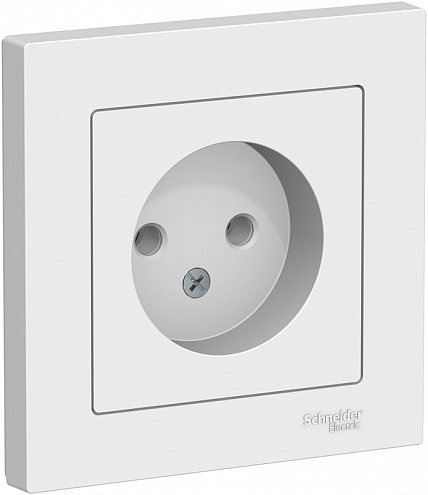 Розетка ATLAS DESIGN без заземл. 16А в сборе бел. SchE ATN000140: фотография 1