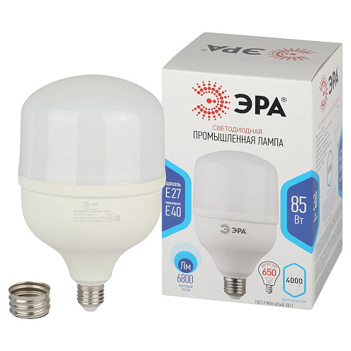 Лампа светодиодная высокомощная STD LED POWER T140-85W-4000-E27/E40 85Вт T140 колокол 4000К E27/E40 6800лм Эра Б0032087: фотография 1