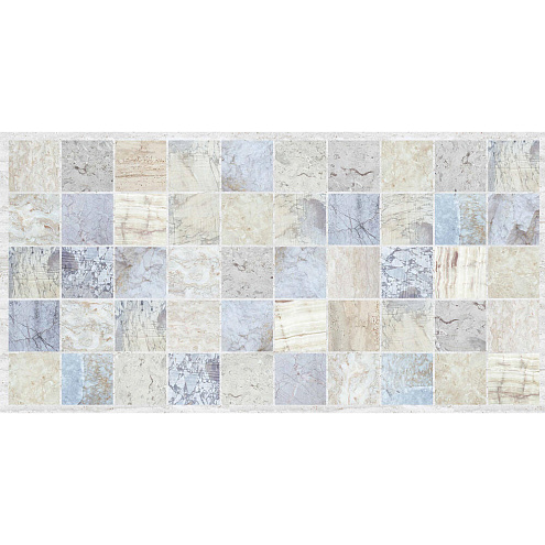 Панель ПВХ листовая Мрамор голубой плитка 964х484мм: фотография 1
