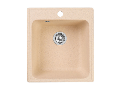 Мойка GRANFEST QUARZ (ECO) 17  СТАНДАРТ 1 чаша 420х480 мм бежевый без сифона: фотография 1