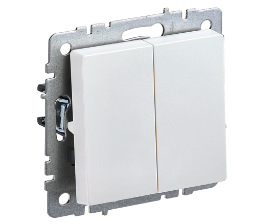 Выключатель 2-клавишный BRITE 10А ВС10-2-0-БрЖ механизм жемчуг IEK BR-V20-0-10-K36: фотография 1
