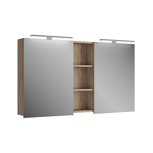 Зеркальный шкаф DIBORG Lande 125  2 двери, Дуб 77.3109: фотография 1