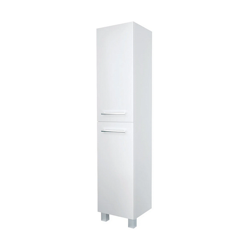 Пенал Соната 35Н 2 двери, бельевая корзина, белый глянец: фотография 1