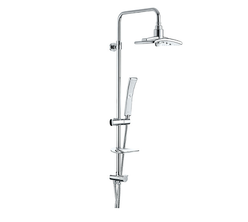 Душевой гарнитур Lemark LM8806C с регулируемой высотой штанги и верхней душевой лейкой &quot;Тропический дождь&quot;: фотография 1