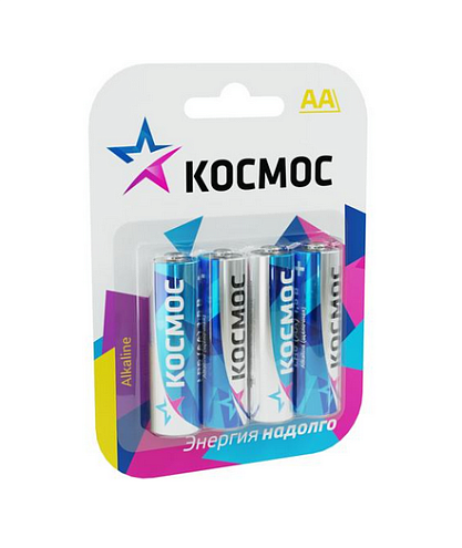 Элемент питания алкалиновый AA/LR6 BP-4 (блист.4шт) КОСМОС KOCLR64BL_classic: фотография 1