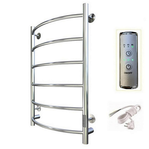 Полотенцесушитель электрический ЛЦ 80х40 Дуга 6 перекладин универсальное скрытое подключение, таймер, 319 Вт Тругор: фотография 1