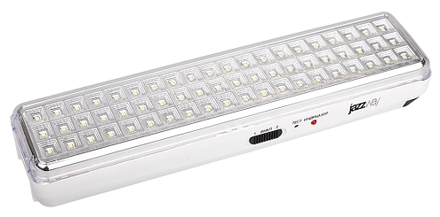 Светильник-фонарь светодиодный Accu9-L60-wh 60SMD яркий(300Лм)2ч/эконом(90Лм)6ч 220В/акк. Li-ion/3.7В/2400мАч аварийный бел. JazzWay 5024540: фотография 1