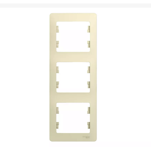 Рамка 3-м Glossa вертикальная бежевая SE GSL000207: фотография 1