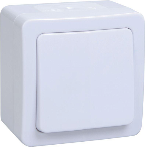 Выключатель 1-кл. ОП Гермес Plus 10А IP54 ВС20-1-0-ГПБ бел. IEK EVMP10-K01-10-54-EC: фотография 1