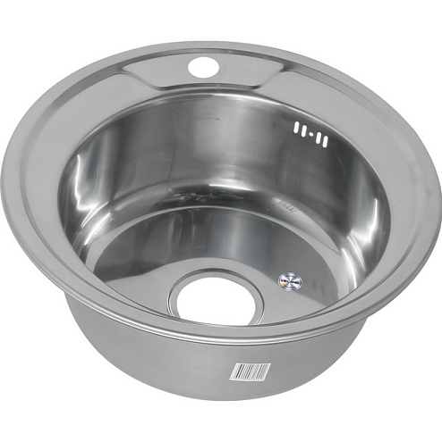 Мойка 490 N 0,6/170 врезная круглая с сифоном: фотография 1