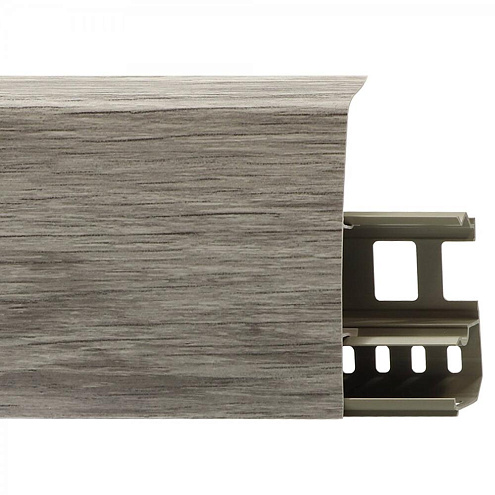 Плинтус ПВХ с монтажной планкой Line Plast LS007, Ива серебристая: фотография 1