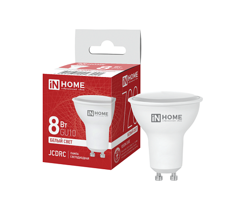 Лампа светодиодная LED-JCDRC-VC 8Вт рефлектор 230В GU10 4000К 720Лм IN HOME 4690612023441: фотография 1
