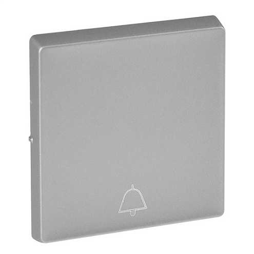 Панель лицевая Valena Life для кнопочного выключателя с символом &quot;звонок&quot; алюминий Leg 755012: фотография 1