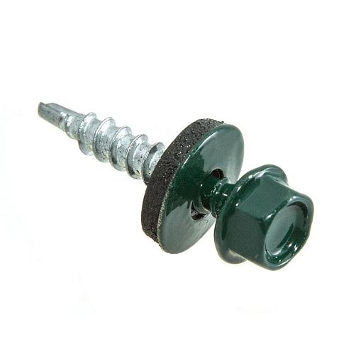 Саморезы кровельные с буром темно - зеленые 5,5x19мм, 70шт: фотография 1