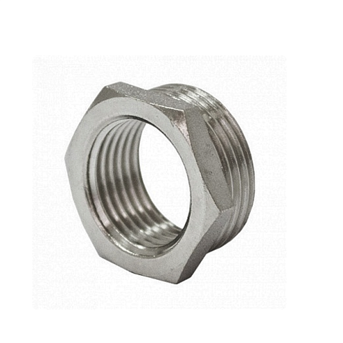 Футорка латунная 1/2"х3/8" НВ никелированная STI: фотография 1