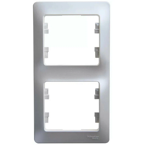 Рамка 2-м Glossa вертикальная алюминий SE GSL000306: фотография 1