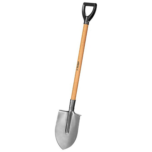 Лопата Зубр &quot;Мастер-НС&quot; штыковая, из нержавеющей стали, деревянный черенок, 1200мм: фотография 1