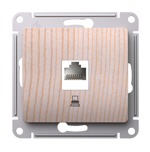 Розетка компьютерная Glossa RJ45 кат.5Е механизм сосна Systeme Electric GSL001581K: фотография 1