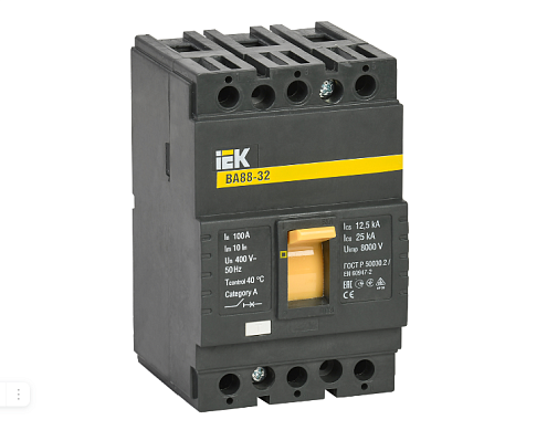 Выключатель автоматический 3п 100А 25кА ВА 88-32 IEK SVA10-3-0100: фотография 1