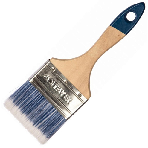 Кисть плоская AQUA-STANDART, искусственная щетина, деревянная ручка, 75мм, STAYER: фотография 1