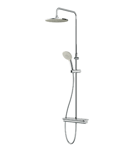 Душевая система AM.PM Spirit 2.0 F0770A400 стойка с тропическим душем, термостатом, смесителем, хром: фотография 1