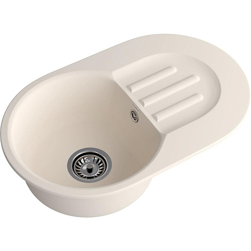 Мойки GRANFEST SMART SM685 L (мрамор) 1 чаша+крыло 681х433 мм белый без сифона: фотография 1