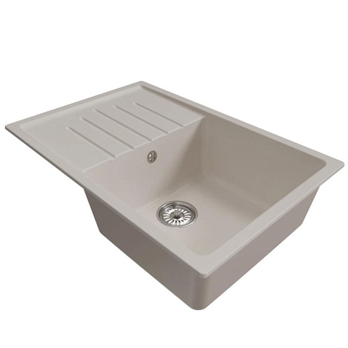 Мойка ML-GM19 с крылом, белая (331), 750х500х200 мм: фотография 1