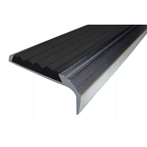 Порог угол 40х20 0,9м алюминий с резиновой вставкой, черная: фотография 1