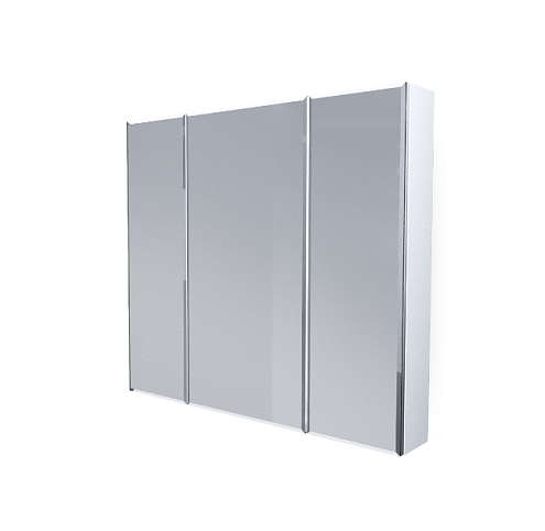 Зеркало Соната 90  3 двери Белый глянец: фотография 1