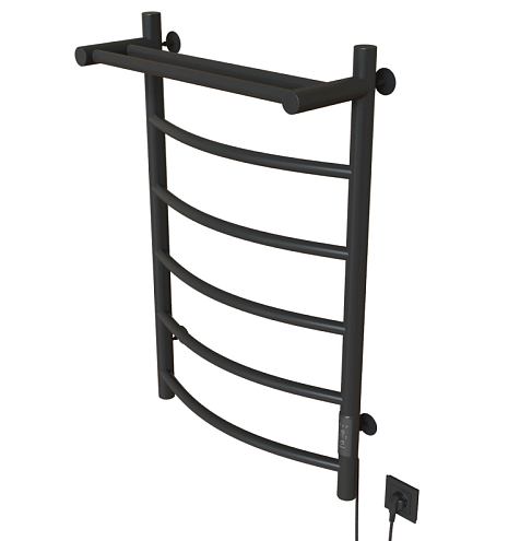 Полотенцесушитель Mixline Capella 80х50 таймер, 336 Вт, 5 перекладин + полка, электрический графит: фотография 1