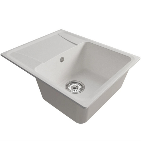 Мойка ML-GM26 с крылом, ультра-белая (341) , 580х470х190 мм: фотография 1