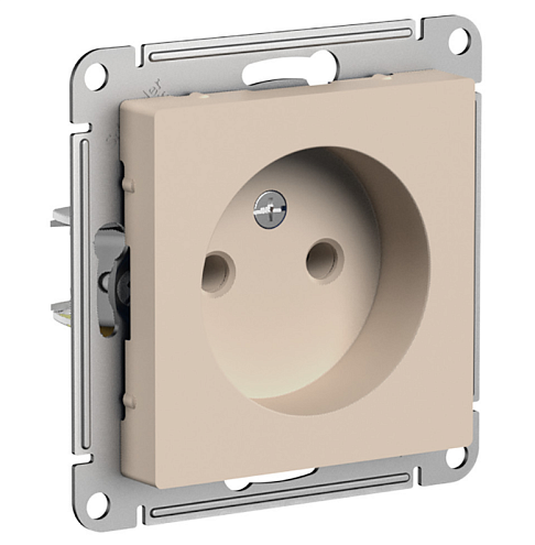 Розетка AtlasDesign 16А без заземления без шторок механизм песочный Systeme Electric ATN001241: фотография 1