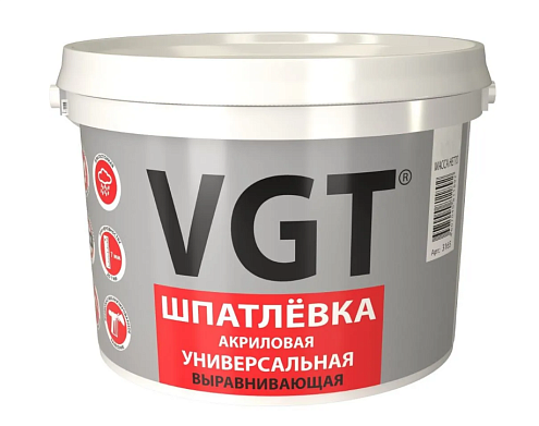 Акриловая универсальная шпаклевка VGT для наружных и внутренних работ 1кг: фотография 1