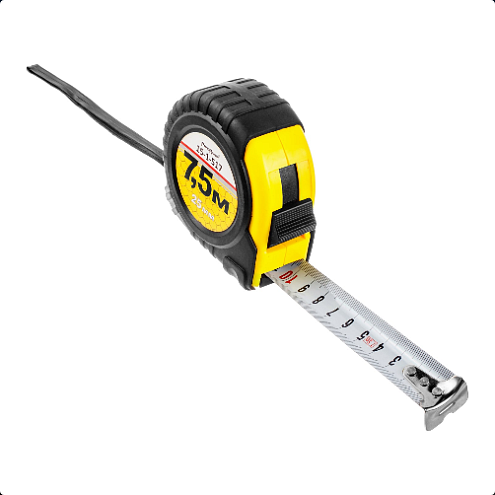 Рулетка T2,  7,5м х 25мм, ABS-пластик, обрезиненный корпус, РемоКолор: фотография 1
