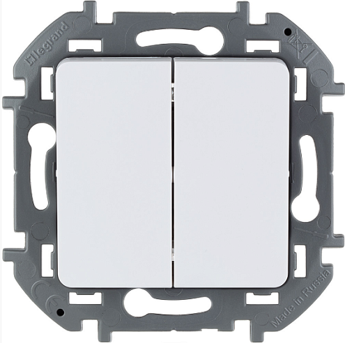 Механизм выключателя 2-кл. Inspiria 250В 10AX бел. Leg 673620: фотография 1