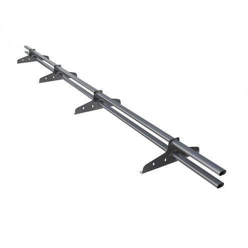 Снегозадержатель трубчатый труба овальная 20х40мм 3,0м цвет 7004 (серый) 4 опоры : фотография 1