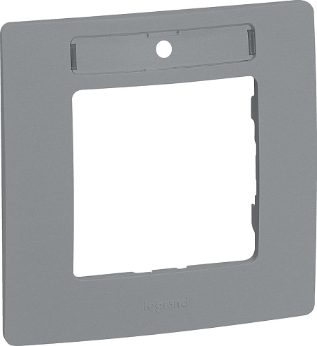 Рамка 1-м Etika с держателем для маркировки алюм. Leg 672556: фотография 1